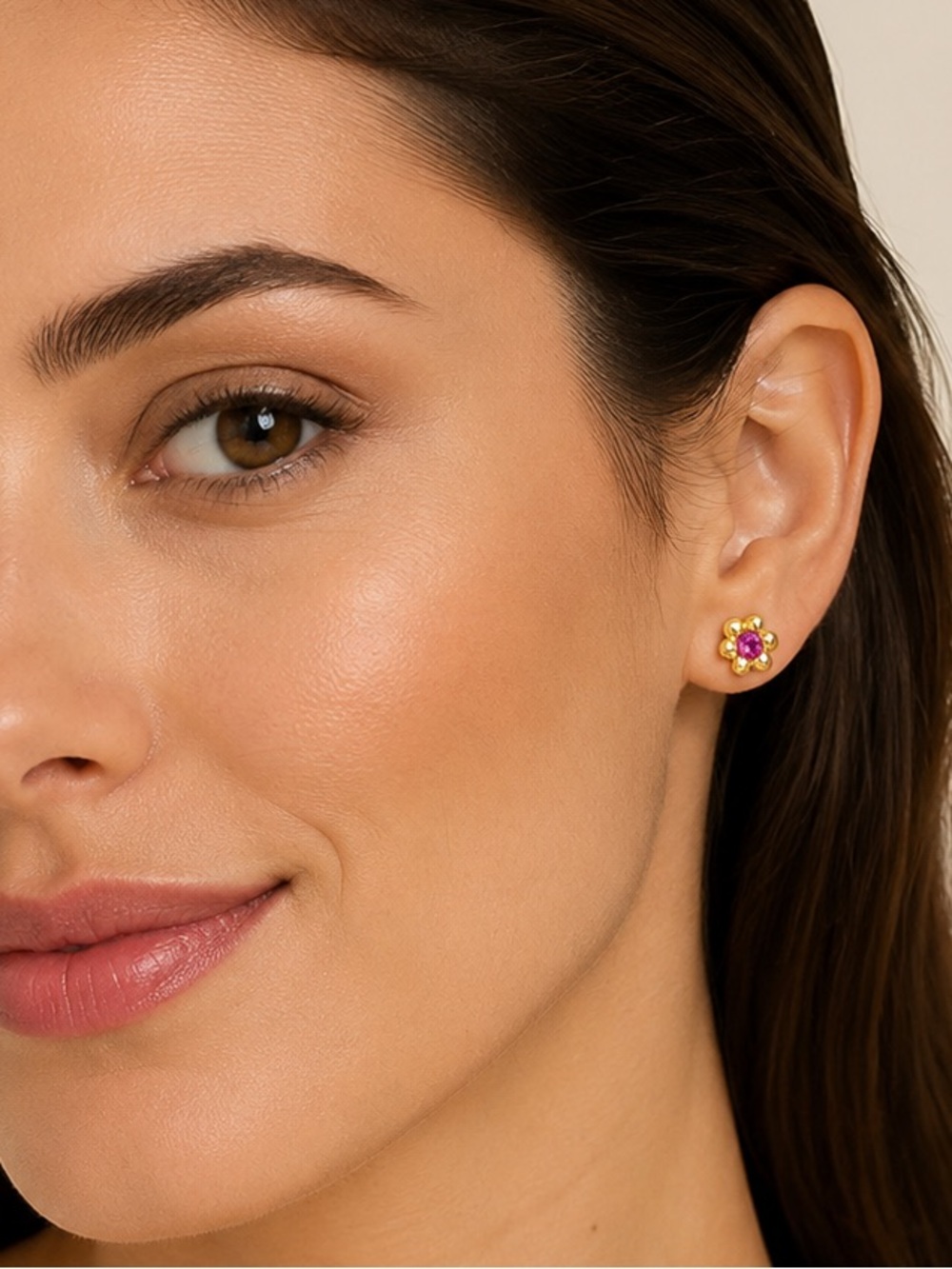 Earrings flower sterling silver 925